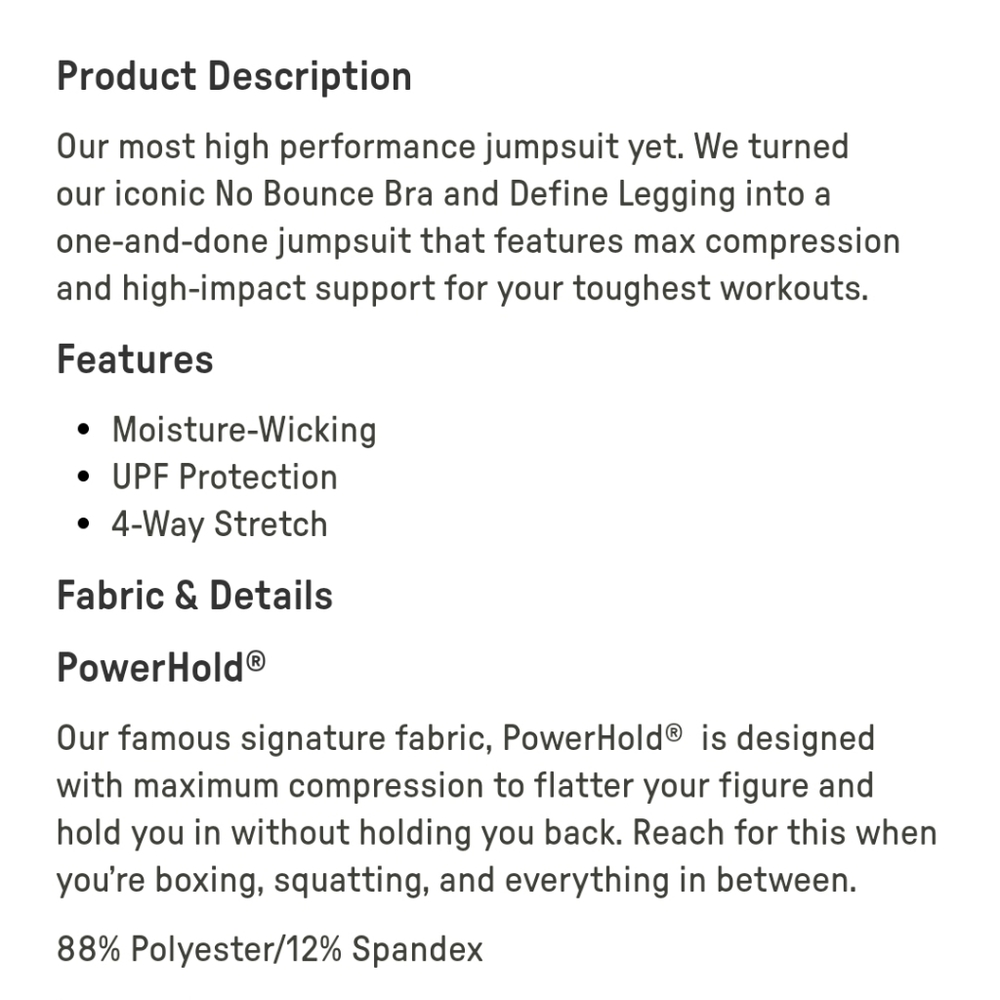 Fabletics Black Define Powerhold Jumpsuit - Picture 3 of 4
